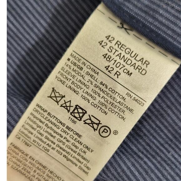 Banana Republic Mens Blazer Size 42R Blue 2 Button Slim Fit Blazer Modern Office - Picture 11 of 11